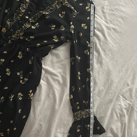 Lulu's Black Dress with Yellow Floral Accents - Picture 5 of 6